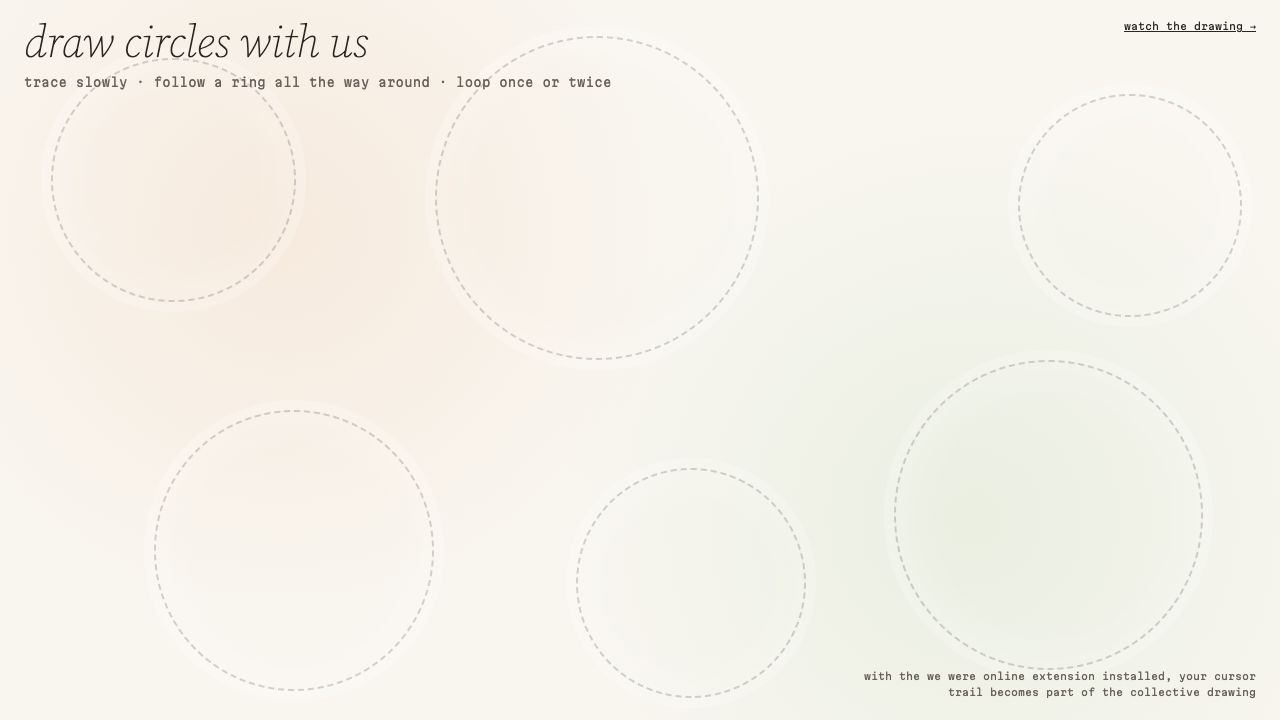 Guided circle collection page