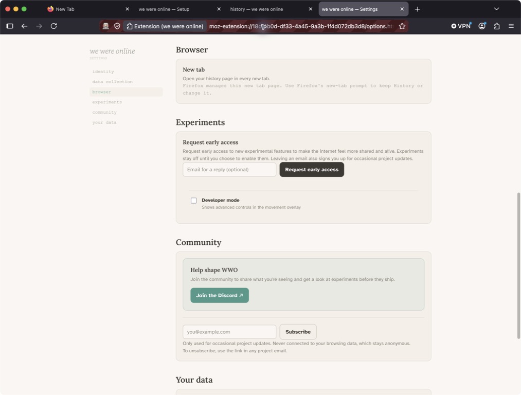 Firefox-managed new tab setting