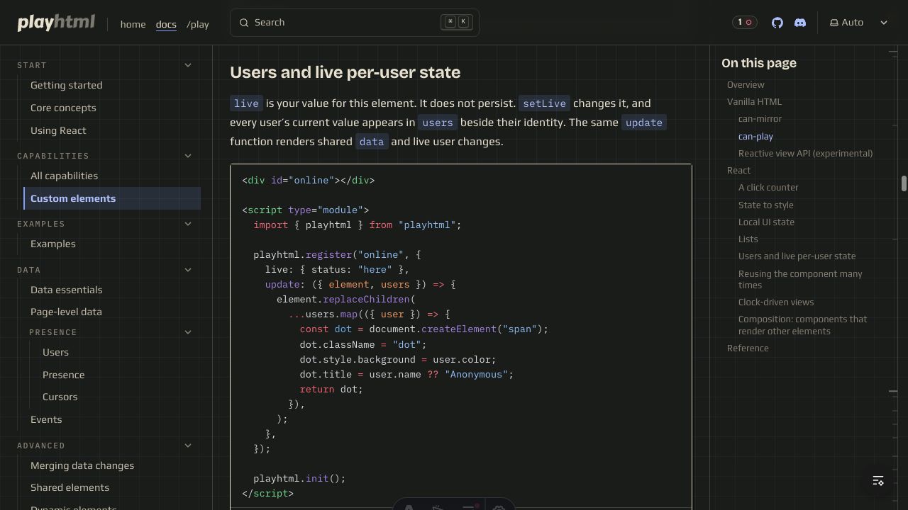 Vanilla live users guide